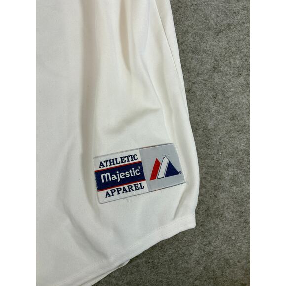 VINTAGE Majestic Major Woody Baseball Jersey Mens 2X White Athleisure Sports - Picture 4 of 7